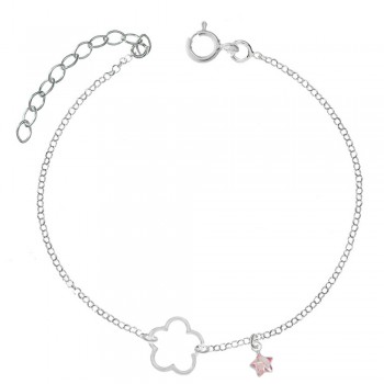 Tobillera flor calada Plata de Ley