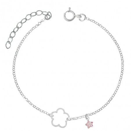 Tobillera flor calada Plata de Ley