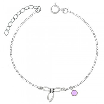 Tobillera lazo Plata de Ley