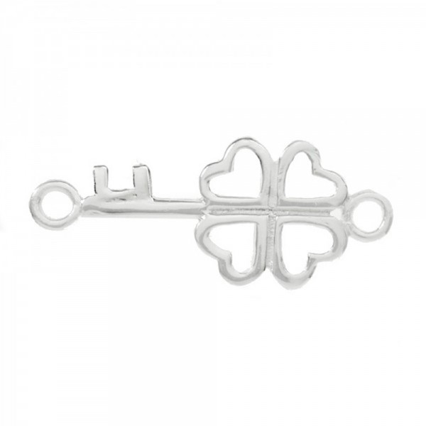 Tobillera llave trébol de la Suerte Plata de Ley| Karissma