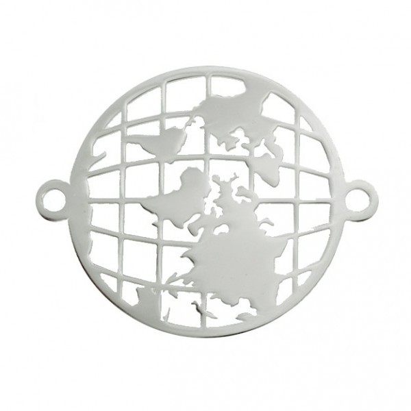 Tobillera Mapamundi Plata de Ley