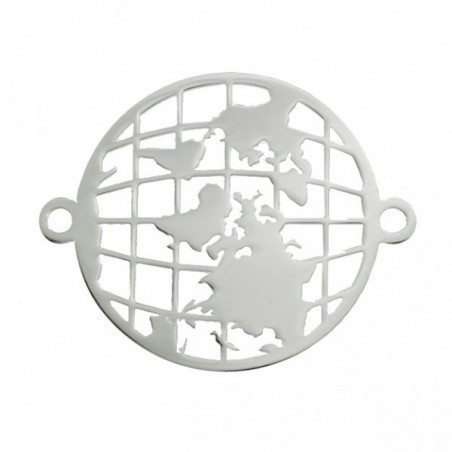 Tobillera Mapamundi Plata de Ley