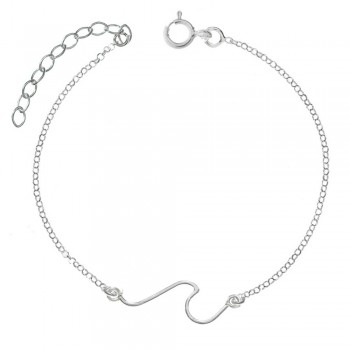 Tobillera ola minimalista Plata de Ley