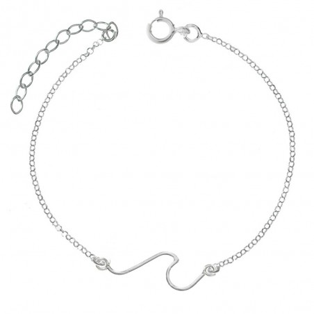 Tobillera ola minimalista Plata de Ley
