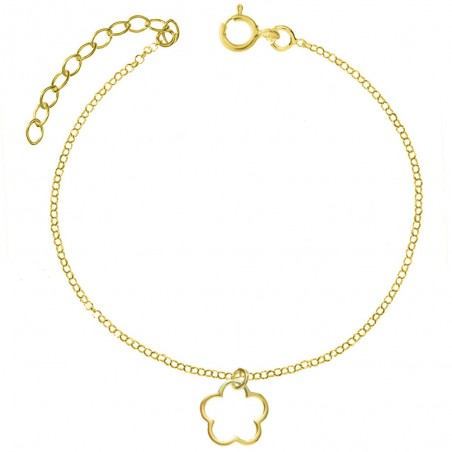 Tobillera dorada flor Plata de Ley 925 bañada en Oro | Karissma