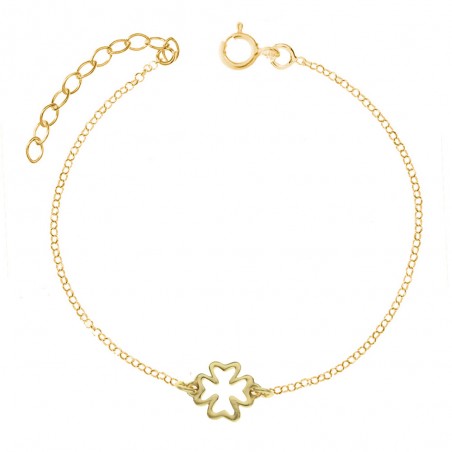 Tobillera dorada trébol Plata de Ley 925 | Karissma
