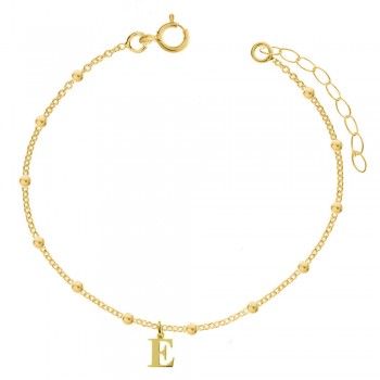 Tobillera dorada con letra inicial Plata de Ley 925 | Karissma