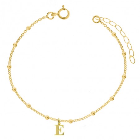 Tobillera dorada con letra inicial Plata de Ley 925 | Karissma