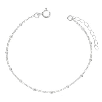 Tobillera cadena de bolitas Plata de Ley 925 | Karissma