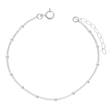 Tobillera cadena de bolitas Plata de Ley 925 | Karissma