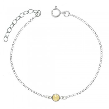 Tobillera cristal Rivoli Plata de Ley 925 | Karissma