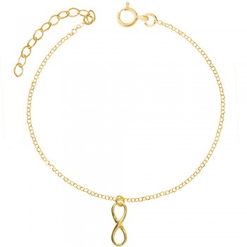 Tobillera dorada infinito Plata de Ley 925 | Karissma