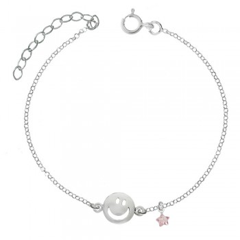 Tobillera Smiley Plata de Ley 925 | Karissma