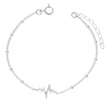Tobillera electrocardiograma Plata de Ley | Karissma