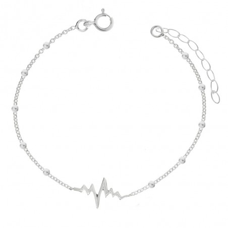 Tobillera electrocardiograma Plata de Ley | Karissma