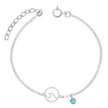 Tobillera ola Plata de Ley 925 - Karissma