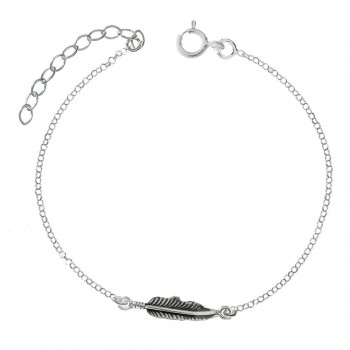 Tobillera pluma Plata de Ley - Karissma