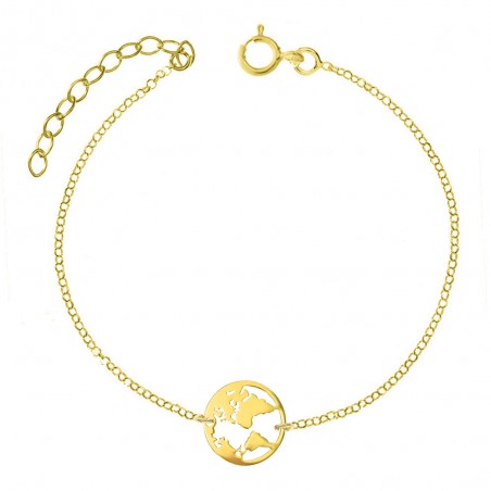 Tobillera dorada mundo Plata de Ley 925 - Karissma