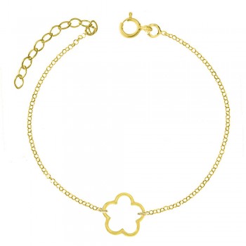 Pulsera flor calada bañada en Oro
