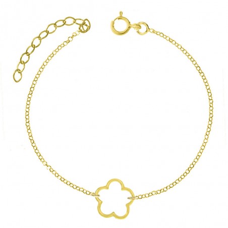 Pulsera flor calada bañada en Oro