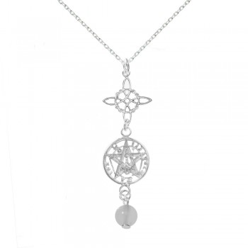 Collar amuleto nudo de bruja & tetragrámaton Plata de Ley| Karissma