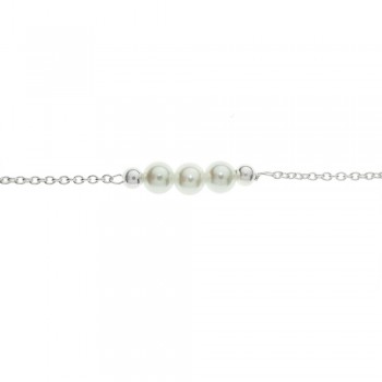 Tobillera triple perla Plata de Ley | Karissma 2