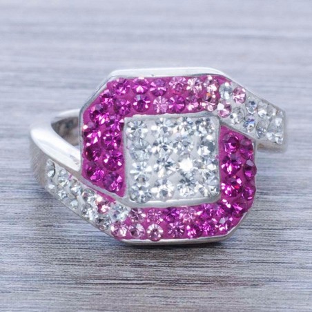Anillo con cristal Swarovski Cuadrado en Degradé