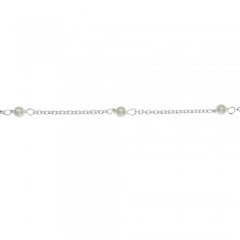 Tobillera perlas intercaladas Plata de Ley | Karissma 2