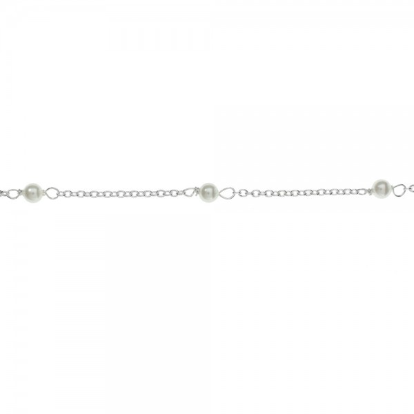 Tobillera perlas intercaladas Plata de Ley | Karissma