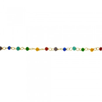 Collar dorado con cristales de colores Plata de Ley | Karissma 2