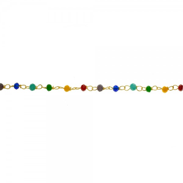 Collar dorado con cristales de colores Plata de Ley | Karissma