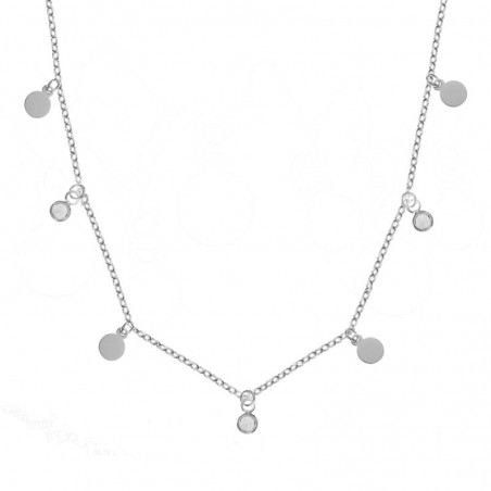 Collar chapitas & puntos de luz Plata de Ley | Karissma