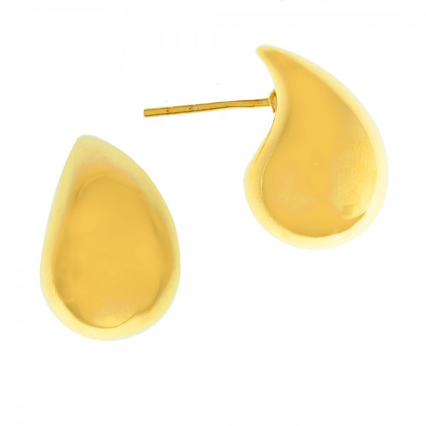 Pendientes dorados gota inflada Plata de Ley - Karissma