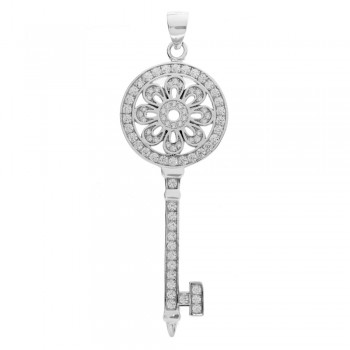 Colgante llave con circonitas Plata de Ley - Karissma