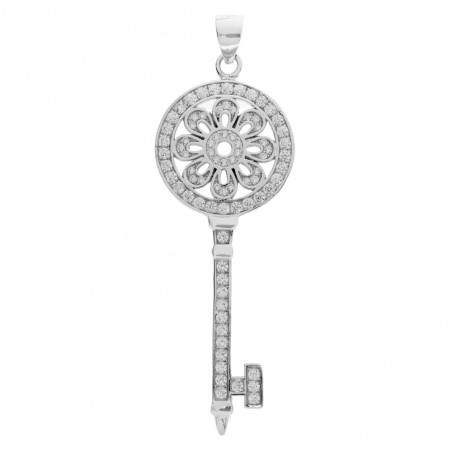Colgante llave con circonitas Plata de Ley - Karissma
