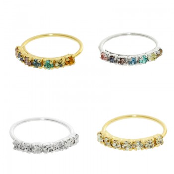 10 Piercing con circonitas Plata de Ley - Karissma