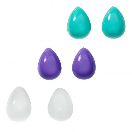 Pendientes gota inflada esmaltada Plata de Ley - Karissma