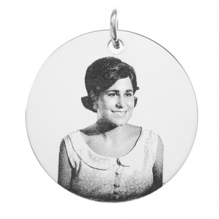 Colgante personalizado fotograbado a doble cara Plata de Ley - Karissma