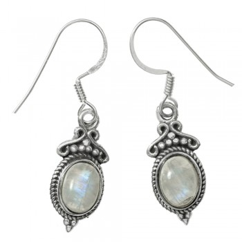 Pendientes étnicos piedra natural oval Plata de Ley - Karissma 2