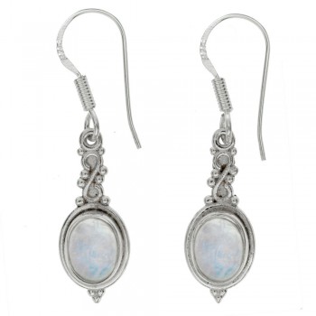 Pendientes largos piedra natural oval Plata de Ley - Karissma 2