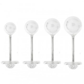 Pendientes bola con tuerca de seguridad Plata de Ley - Karissma