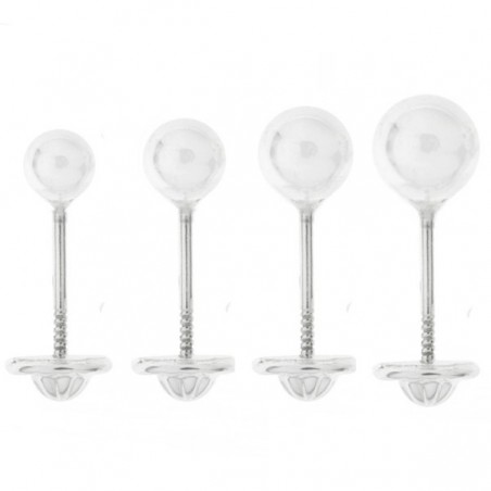 Pendientes bola con tuerca de seguridad Plata de Ley - Karissma