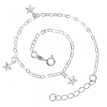 Tobillera cadena con triple estrella Plata de Ley | Karissma