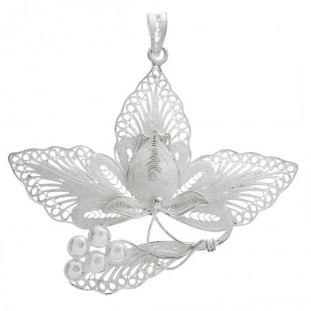 Colgante gran flor filigrana cordobesa Plata de Ley 925 - Karissma