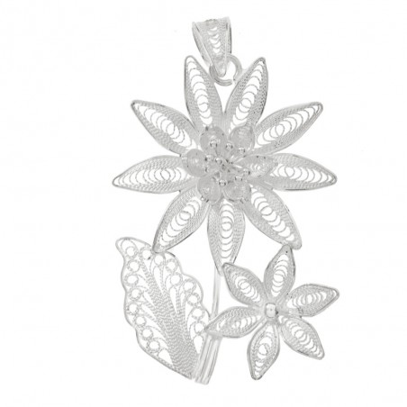 Colgante flor picuda filigrana cordobesa Plata de Ley 925 - Karissma