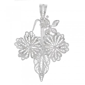 Colgante ramillete de flores filigrana Plata de Ley - Karissma