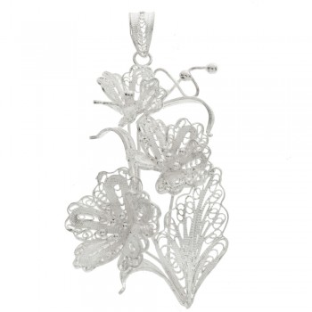 Colgante flores filigrana cordobesa de Plata de Ley - Karissma