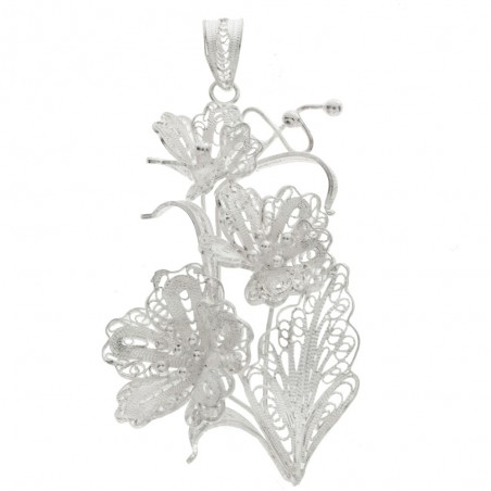 Colgante flores filigrana cordobesa de Plata de Ley - Karissma