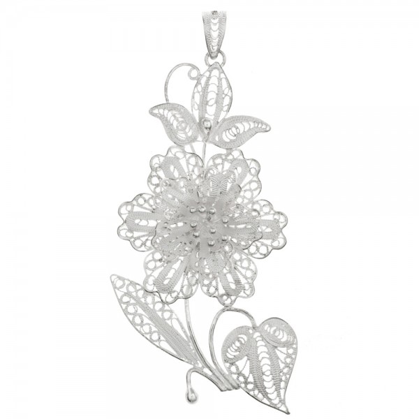 Colgante flor de filigrana cordobesa Plata de Ley 925 - Karissma