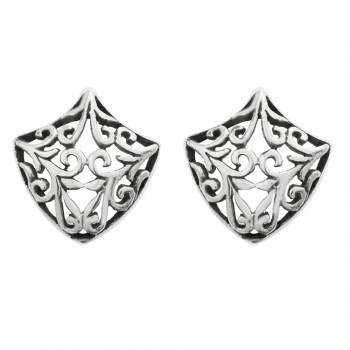 Pendientes escudo arabesco Plata de Ley 925 - Karissma